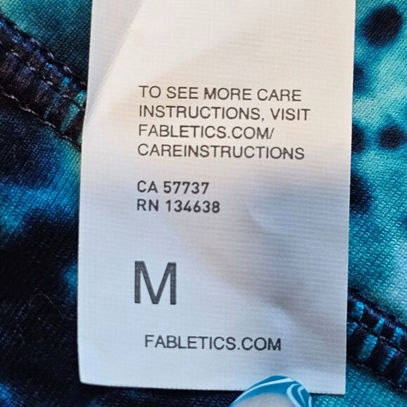 Fabletics Define Womens M Blue Powerflex 7/8 Leggings Tide Pool High Waist UPF50 - Picture 3 of 11